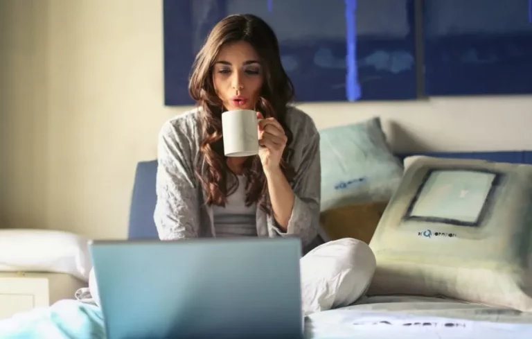 Create bookstore writing on laptop