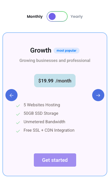Tablex - Mobile Pricing Slider