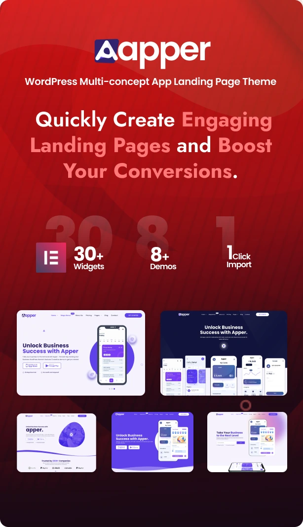 Apper -  App Landing Page WordPress Theme
